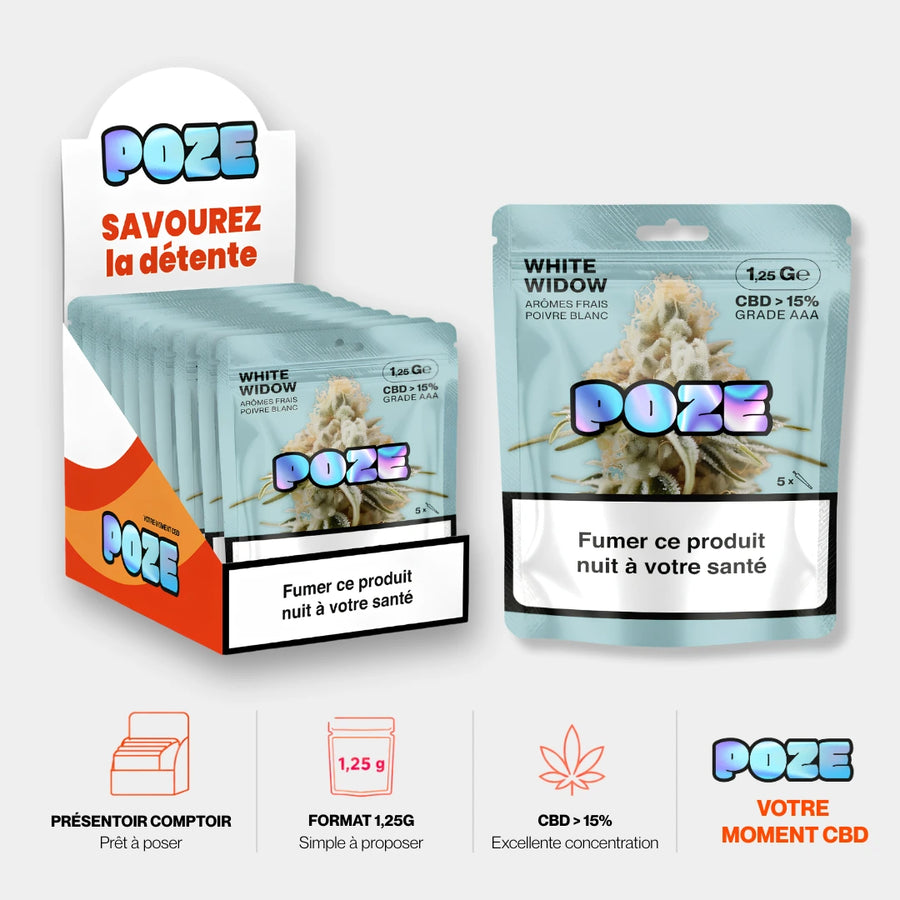 POZE Fleurs White Widow 1,25gr en sachet